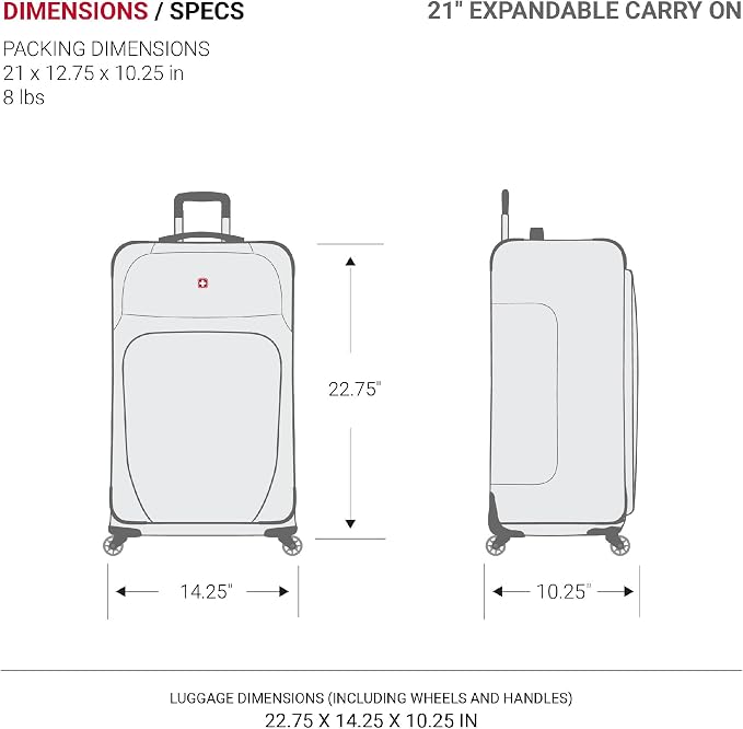 SwissGear Sion Softside Expandable Luggage, 2-Piece Set - Image 7