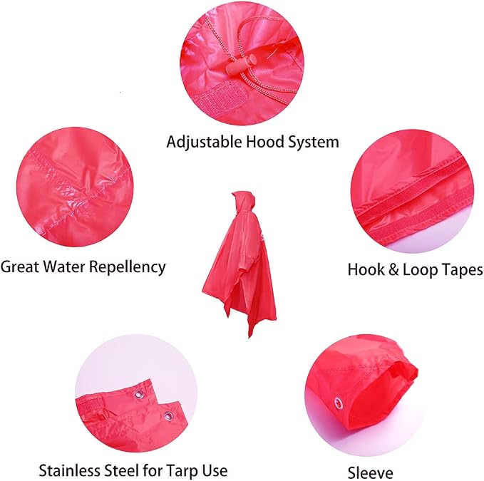 longsinger Rain Poncho for Adult, Waterproof Rain Poncho - Image 4