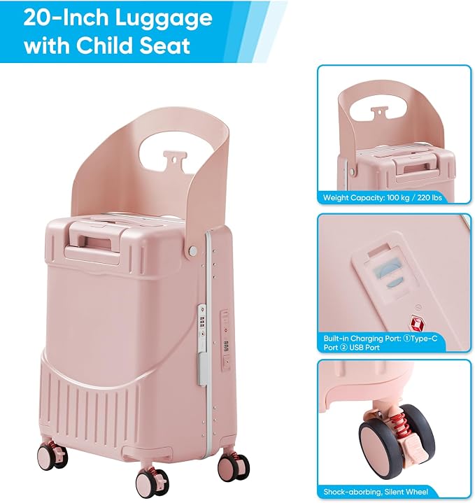 20 Inch Ride on Luggage With Seat - Image 3