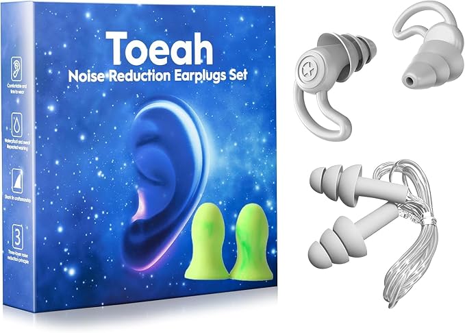 3 in 1 Ear Plugs for Noise Reduction, Ear Plugs for Sleeping Noise Cancelling by Giveyouawarmhomeandlife