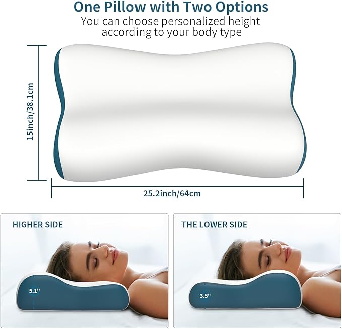 Cervical Neck Pillow for Pain Relief, Contour Memory Foam Pillows for Sleeping - Image 5