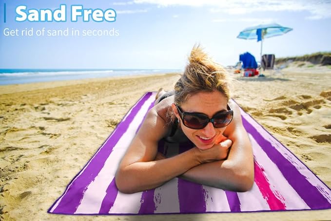 2 Pack Microfiber Oversized Lightweight Beach Towel 71"x32" XL Extra Large Thin - Image 4