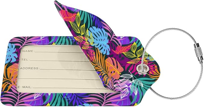 2PC Tropical Leaves Luggage Tags - Image 2