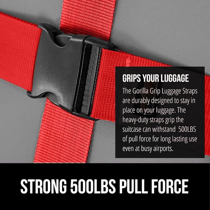 GORILLA GRIP Heavy Duty Adjustable Luggage Straps - Image 3