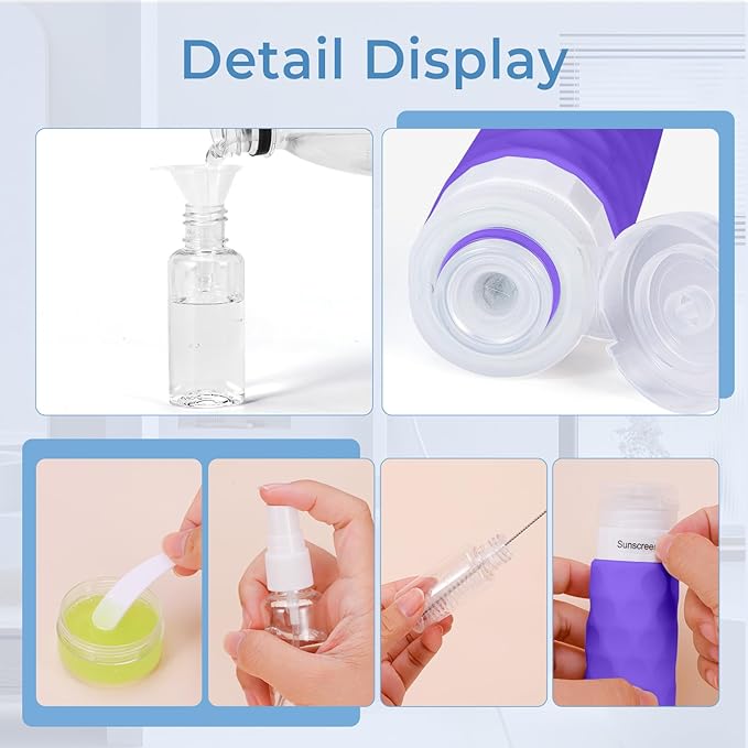 16pack Travel Bottles for Toiletries, TSA Approved Travel Size Containers Set - Image 5