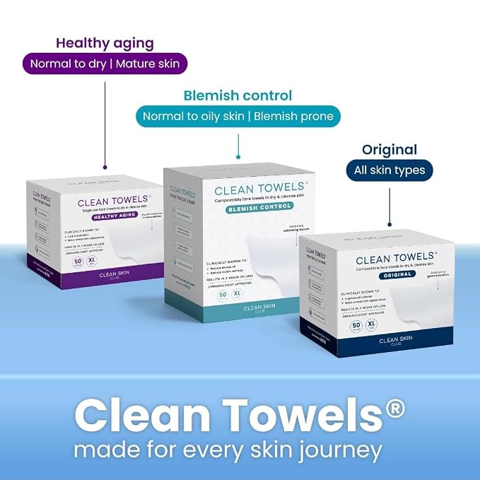 Clean Skin Club Clean Towels XL®, 100% USDA Biobased Face Towel, Disposable - Image 9