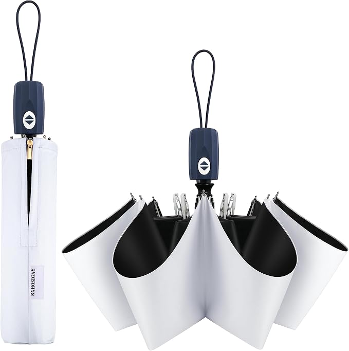 Color Glue Coating Sun Umbrella UV Protection Compact Folding Windproof by RXHOSIGAY