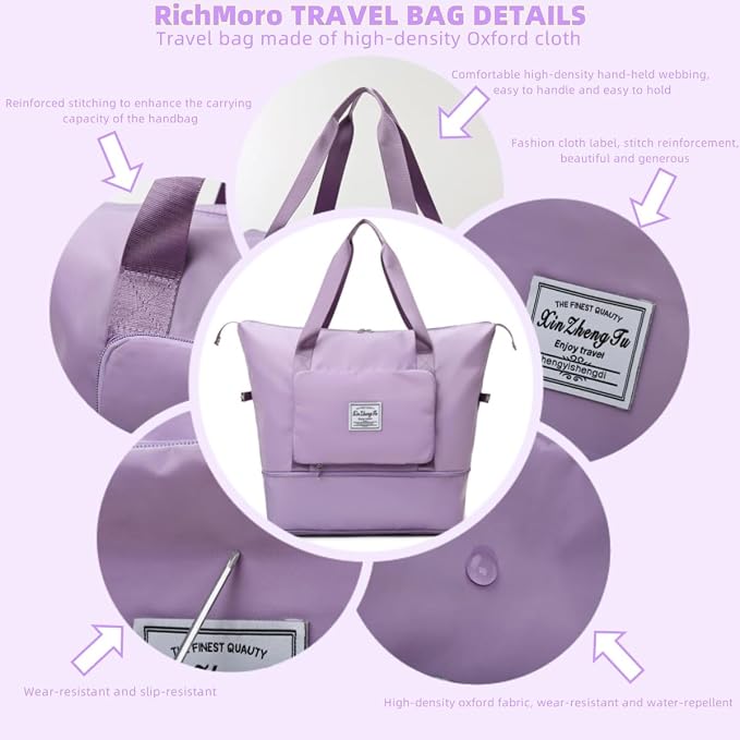Large Capacity Foldable Travel Bag, Expandable lightweight Carry on Bag - Image 5