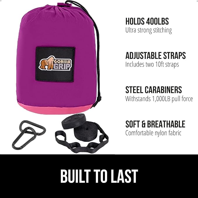 GORILLA GRIP Durable Portable Camping Hammock, Holds 400lbs - Image 2