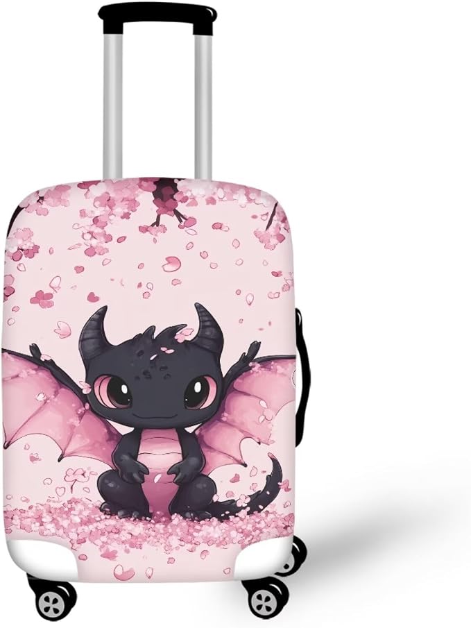 Dragon Luggage Covers for Suitcase Cherry Blossom Travel Suitcase Cover by Dremagia