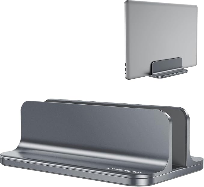 OMOTON Vertical Laptop Stand Holder, Desktop Aluminum MacBook Stand by OMOTON