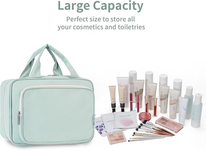 Travel Toiletry Bag for Women Large Hanging Makeup Bag Organizer Toiletries Bag - Image 6