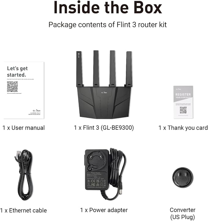 GL.iNet GL-BE9300 Tri-Band WiFi 7 Router, High-Speed 6GHz Gaming WiFi Router - Image 9