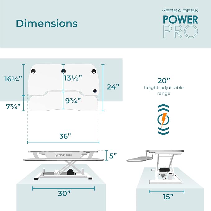 VRSADESK PowerPro™ Electric Standing Desk Converter - Image 4