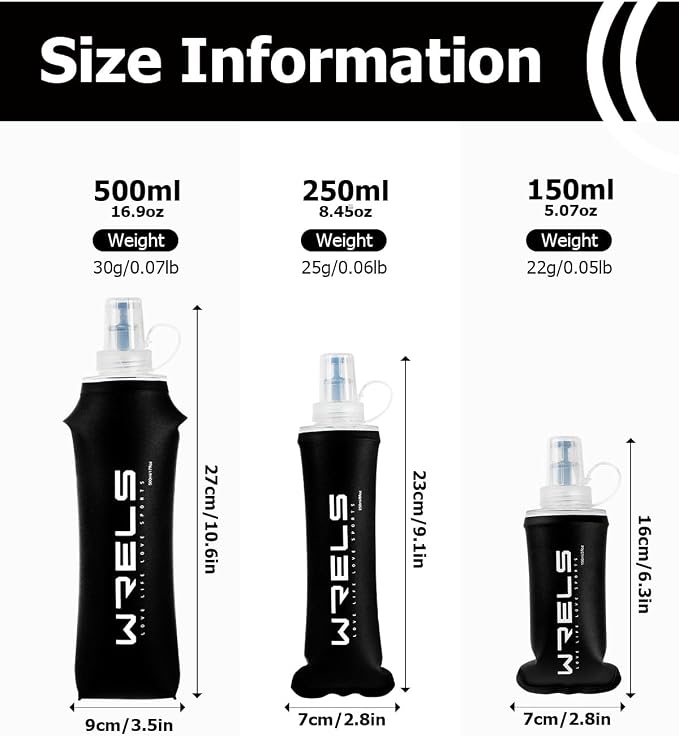 Folding Soft Flask Portable Collapsible Running Lightweight Water Bottle - Image 2