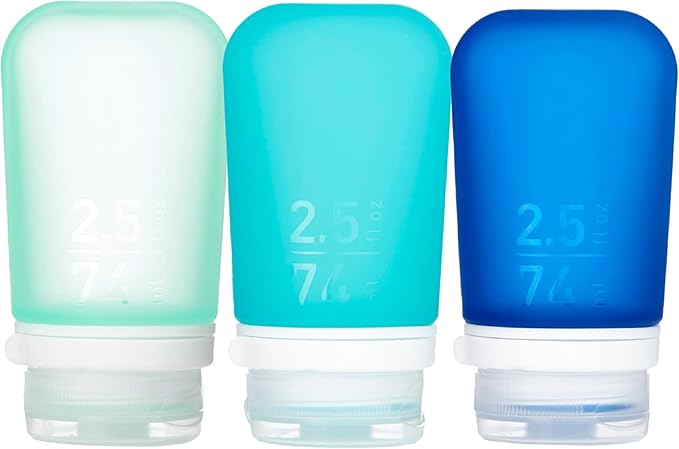 humangear GoToob+ 3-Pack | Refillable Silicone Travel Bottle | Locking Lid | by humangear
