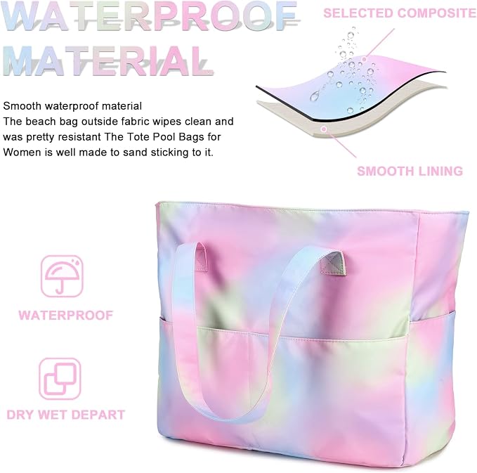 Beach Pool Bags Tote for Women Ladies Large Gym Tote Carry On Bag - Image 5