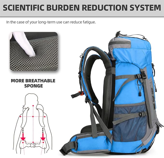 King'sGuard 60L Hiking Backpack Lightweight Camping Backpack - Image 2