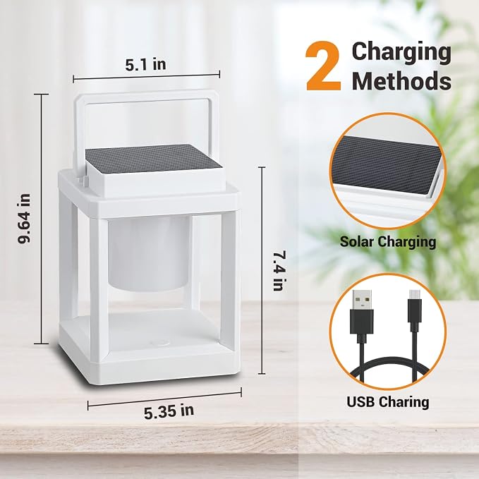 LETRY Outdoor Table Lamp, 3-Level Brightness LED Nightstand Lantern, Portable - Image 2