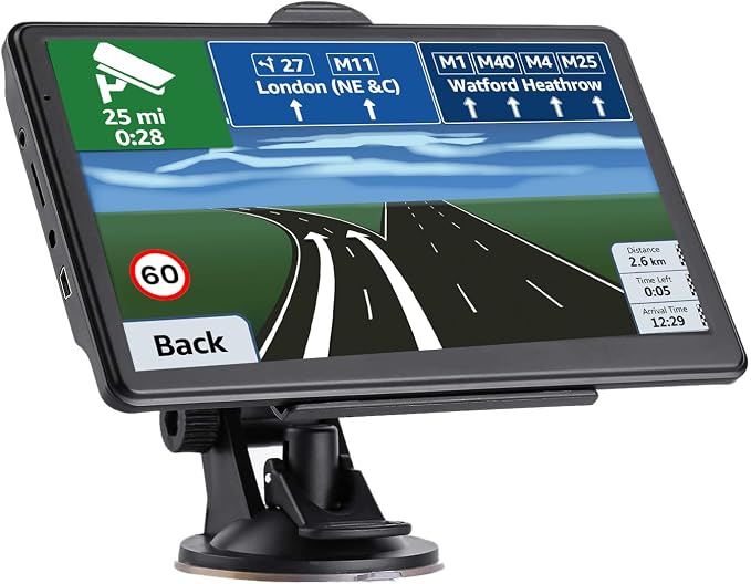 GPS Navigation for Car, 2025 Map 7 inch Touch Screen Car GPS, Voice Turn by HUTNVEA