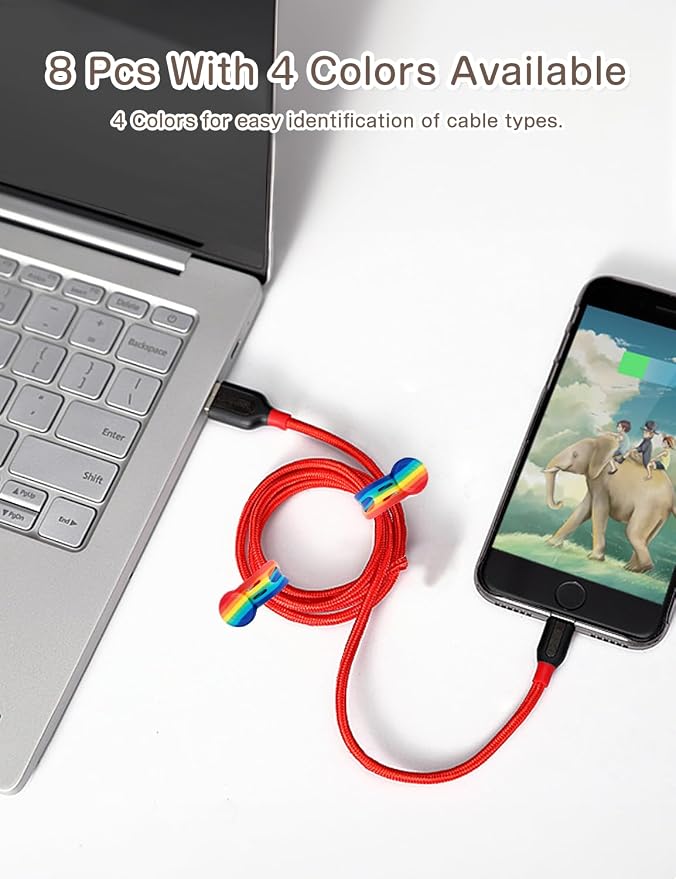 Kanemc Magnetic Cable Tie, 4.72'' Cord Ties Magnet Cable Straps Cord Wrap - Image 3