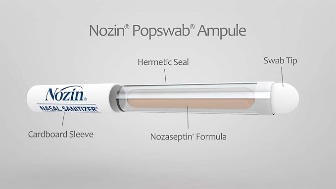Nozin® Nasal Sanitizer® Antiseptic Popswab® Ampules 10ct Pack | Kills 99.99% of - Image 7