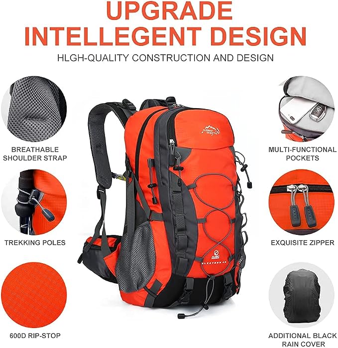INOXTO lightweight Hiking Backpack 35L/40L Hiking Daypack - Image 4