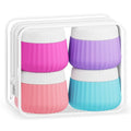 4 Pack Travel Size Silicone Jars, TSA Approved, Leak Proof, Bright Colors by Mrsdry