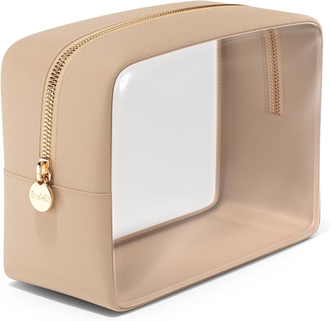 Clear Makeup Bag Zipper Pouch, Transparent Cosmetic Case Organizer, TSA by Embla