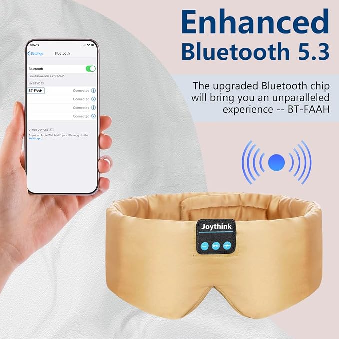 Joythink Sleep Headphones Bluetooth Sleep Mask Silk Headband Earphones - Image 6