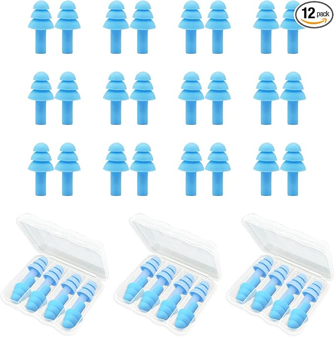 Ear Plugs for Sleeping, 12 Pair Earplugs Noise Canceling Soft Silicone Ear Plug by AXBUS