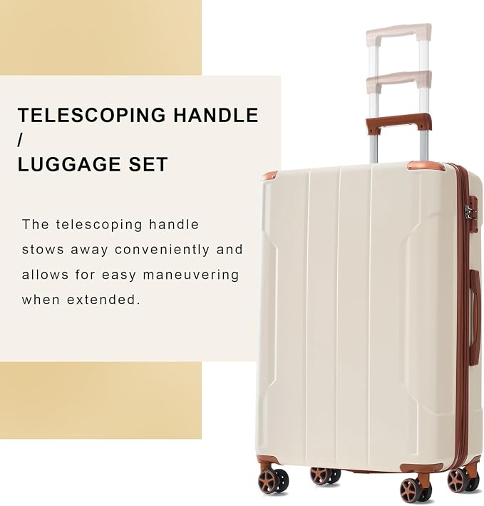 Merax 24 Inch Expandable Checked Luggage, Hardshell ABS Medium Suitcase - Image 5
