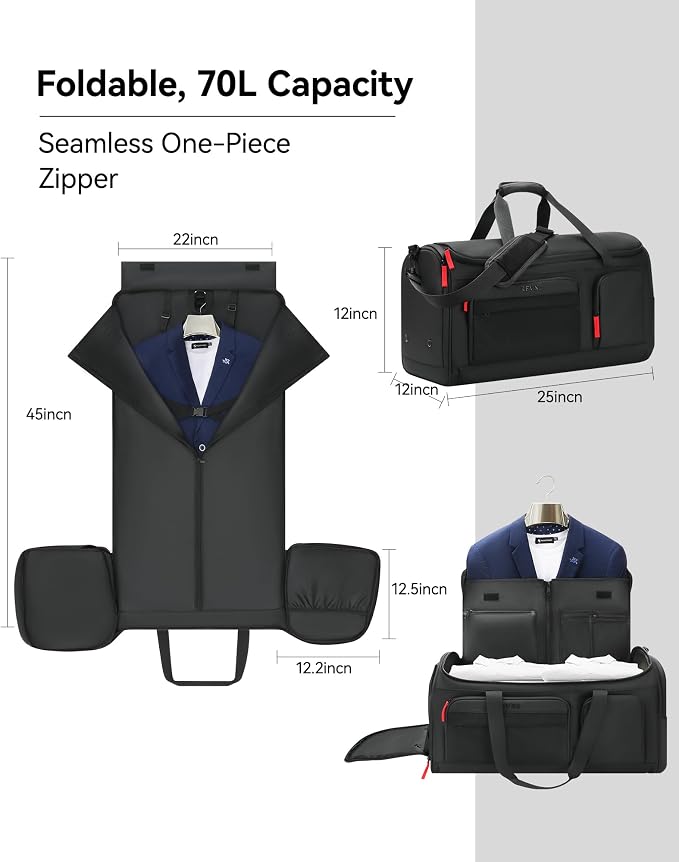 Large 3 In 1 Waterproof Garment Duffle Bags - Image 3