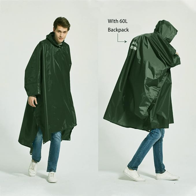 longsinger Rain Poncho for Adult, Waterproof Rain Poncho - Image 8