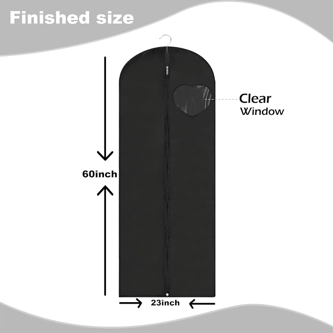 Dress Bags for Gowns Long, Suit Bag Cover for Storage and Travel, - Image 2