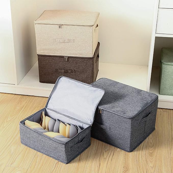 ANMINY 2PCS Storage Bins with Zipper Lids 13 Qt Lidded Fabric Storage Boxes - Image 7