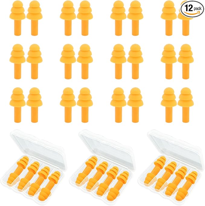 Ear Plugs for Sleeping, 12 Pair Earplugs Noise Canceling Soft Silicone Ear Plug by AXBUS