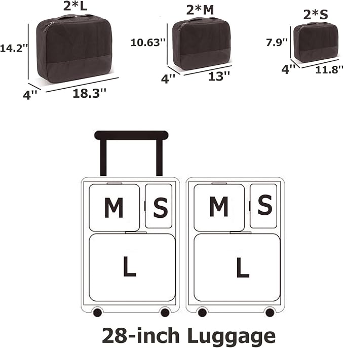 DoubleTrip Packing Cubes for Suitcases Carry on Luggage Organizer 6 Set Travel - Image 3