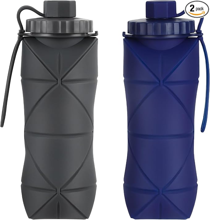 Silicone Collapsible Water Bottles, Lightweight Reusable Leakproof by YCTMALL