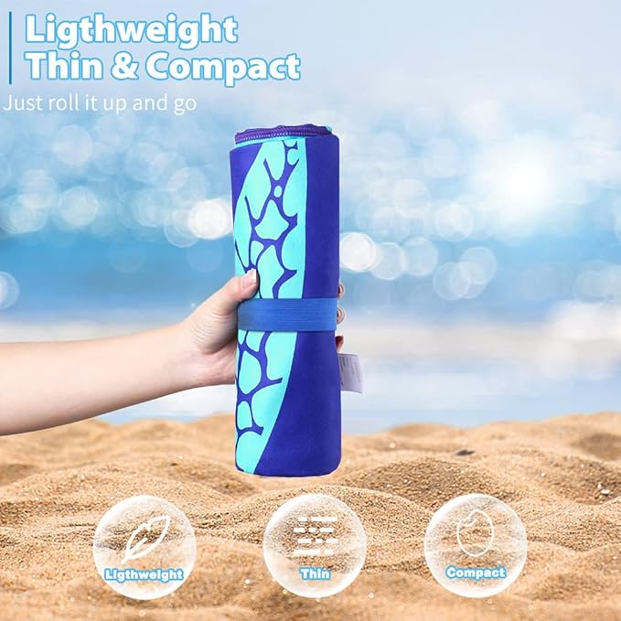 2 Pack Microfiber Lightweight Beach Towel 71"x32" Oversized Extra Large Thin - Image 2