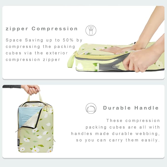 BAGAIL 6 Set Ultralight Compression Packing Cubes Packing Organizer - Image 3