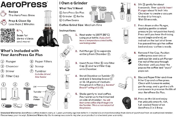 AeroPress Go Plus, Small Portable Coffee Maker - Image 8