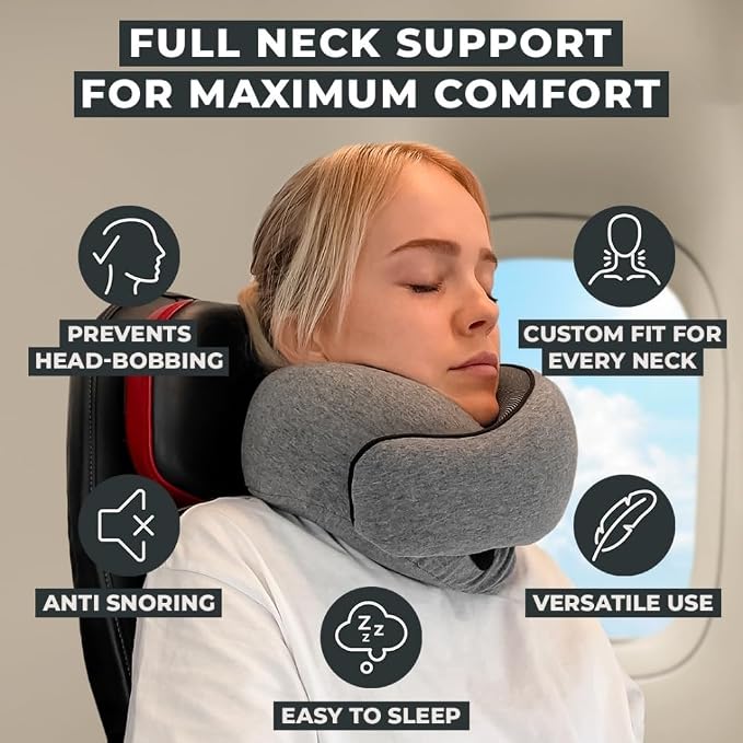 FlyHugz® Neck Travel Pillow | Memory Foam Neck Pillow - Image 2
