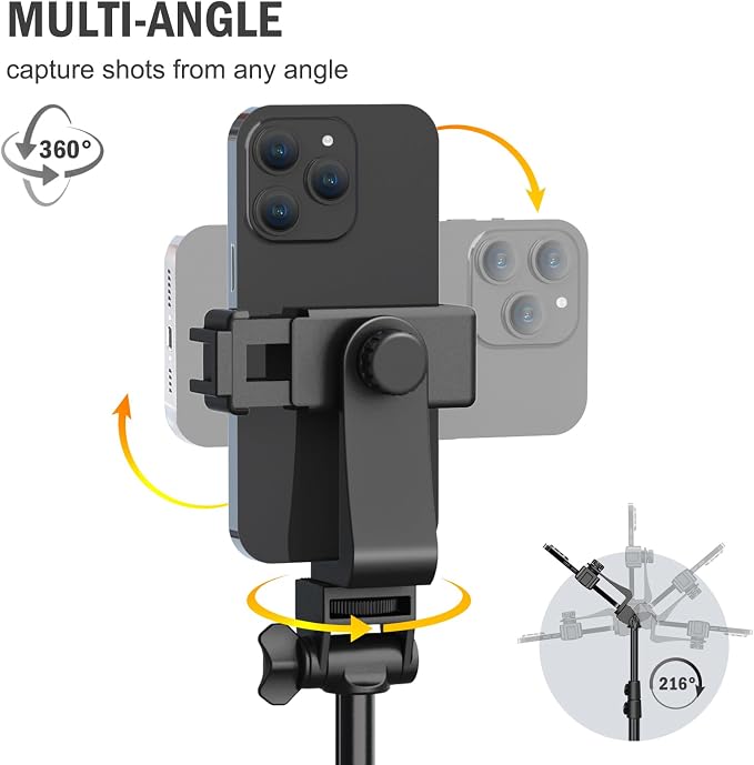 64” Tripod for Cell Phone & Camera, Phone Tripod - Image 3