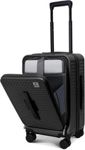 20 Inch Luggage with Spinner Wheels, Expandable Front Opening Suitcase 100% PC by QIMER