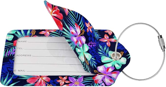 Set of 2 Luggage Tag for Suitcases Tie dye PU Leather Luggage Tag - Image 2