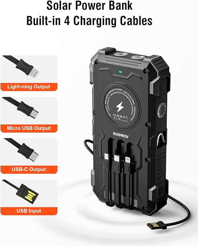Solar Charger Power Bank, 42800mAh Wireless Portable Charger - Image 3