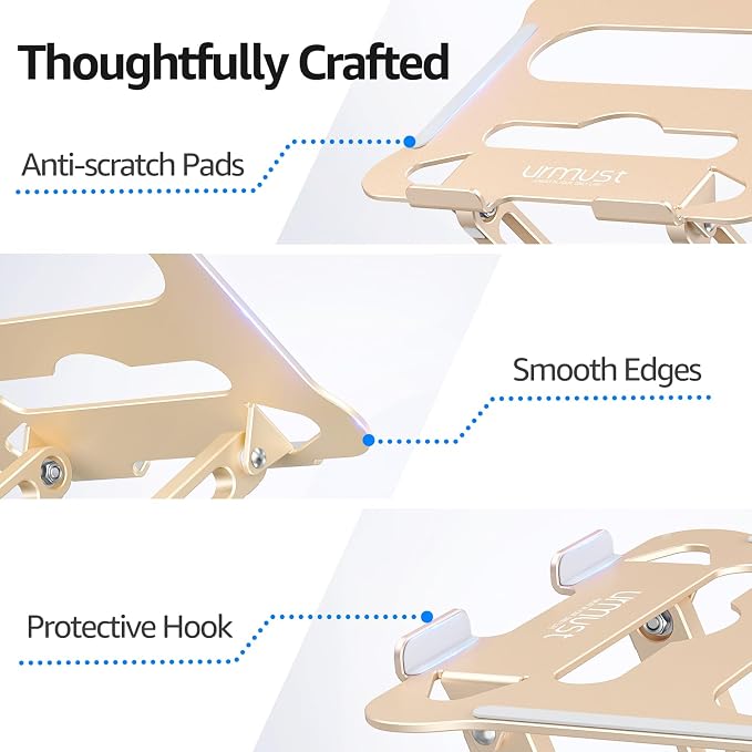 Urmust Laptop Notebook Stand Holder Adjustable Ultrabook Stand Riser Portable - Image 8