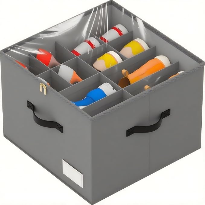 Shoe Organizer for Closet, Foldable Shoe Storage Containers, Fits up to 16 Pairs by LIKMYPICK