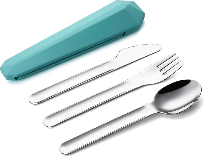 DEVICO Travel Utensils with Case, Reusable Camping Silverware Cutlery, 18/8 - Image 9